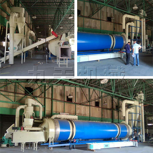 每小時(shí)5噸木屑烘干制粒生產(chǎn)現(xiàn)場(chǎng)英國實(shí)圖