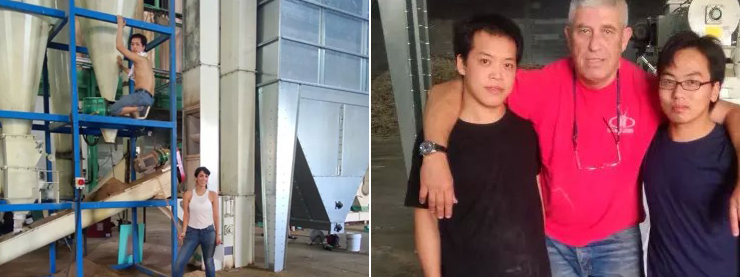 以色列木屑烘干制粒生產(chǎn)線設(shè)備客戶留影